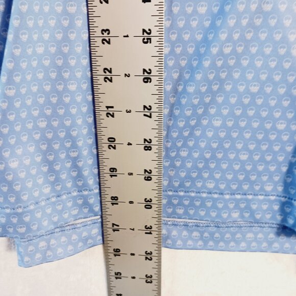 Peter Millar Summer Comfort, XL Mens Short Sleeve Polo, Blue, Skulls Print, Golf - Picture 11 of 16